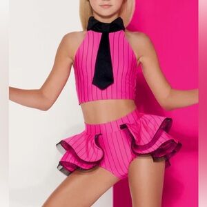 All that pink skirt and top from Kelle Dance Costumes